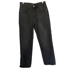 Black High Waisted Straight Leg Denim Jeans Womens Size 4 27/EUR 64 Shein